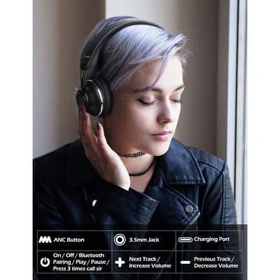 SuperEQ Bluetooth Wired or Wireless Active Noise Canceling Headphones (Used)