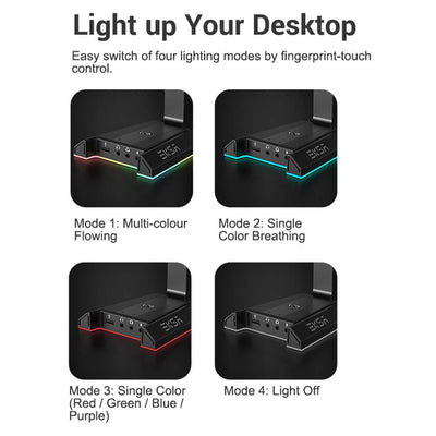 EKSA W1 Headset Stand with RGB Lights and T8 Gaming Headset with RGB Lights