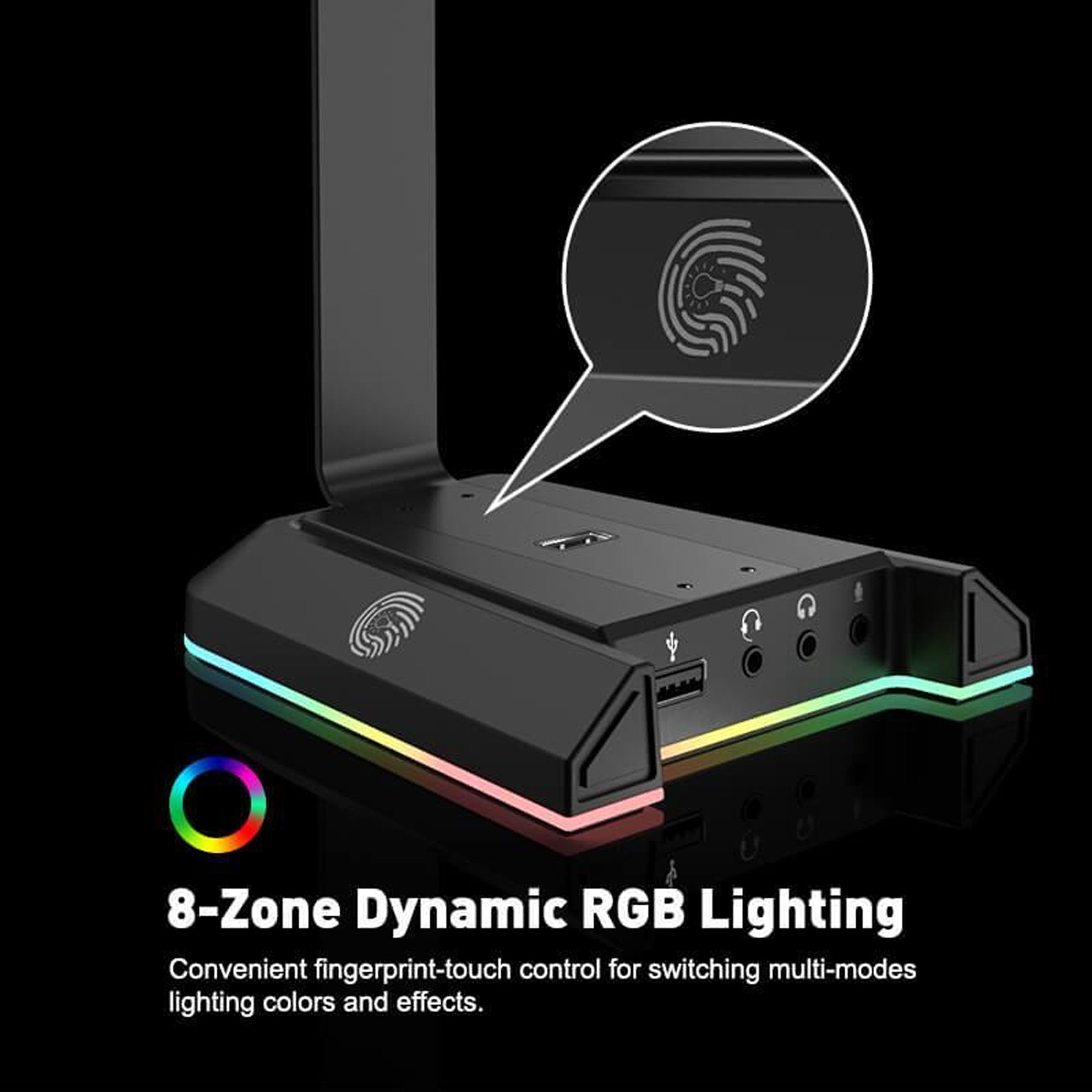 EKSA W1 Headset Stand with RGB Lights and T8 Gaming Headset with RGB Lights