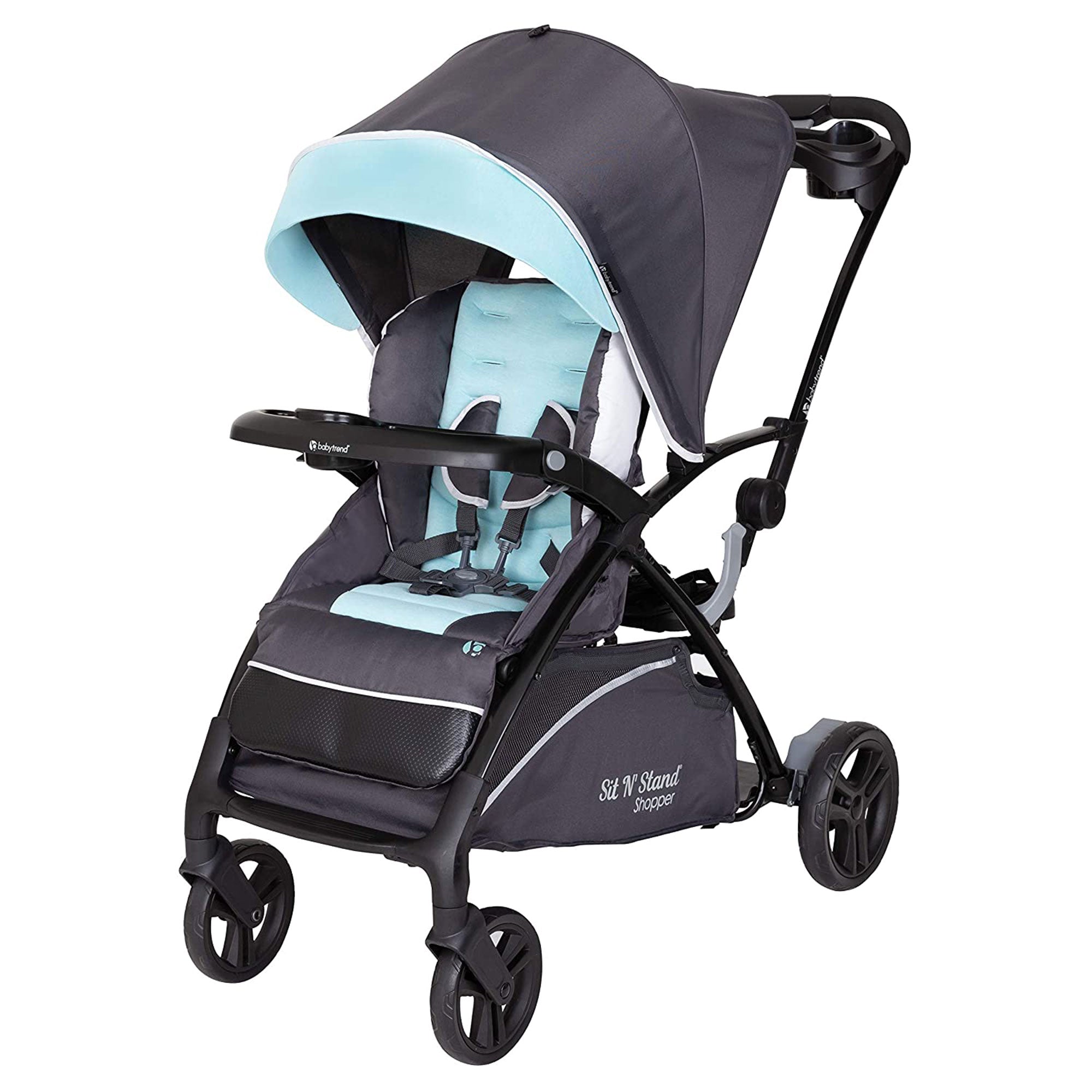 Sit N Stand 5 in 1 Toddler Baby Foldable Travel Stroller, Blue Mist (Open Box) - VMInnovations