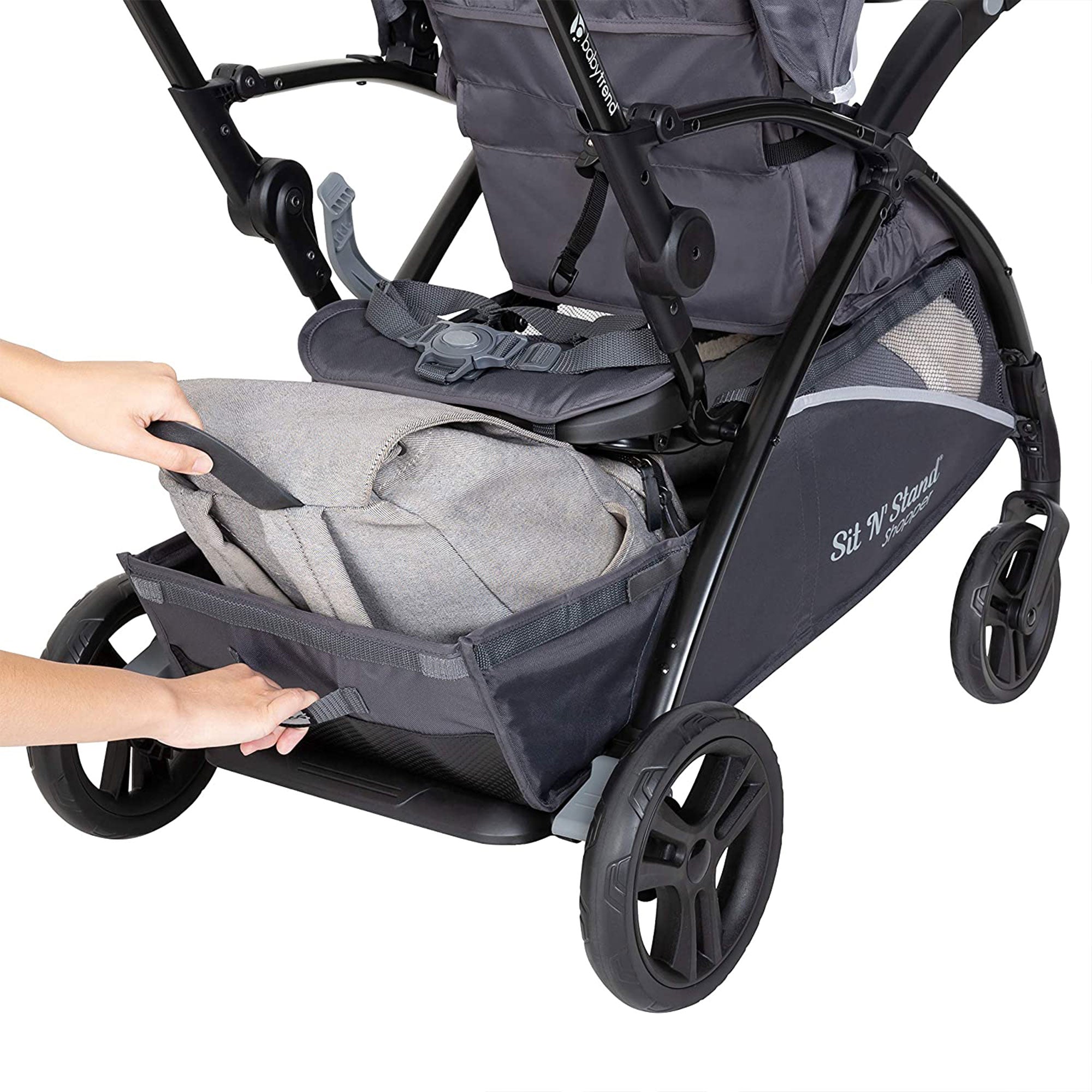 Sit N Stand 5 in 1 Toddler Baby Foldable Travel Stroller, Blue Mist (Open Box) - VMInnovations