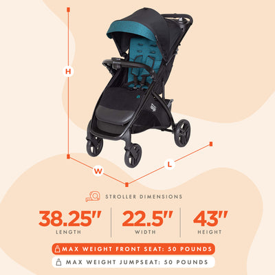 Baby Trend Tango Lightweight Infant Travel Stroller with Canopy, Veridian (Used) - VMInnovations