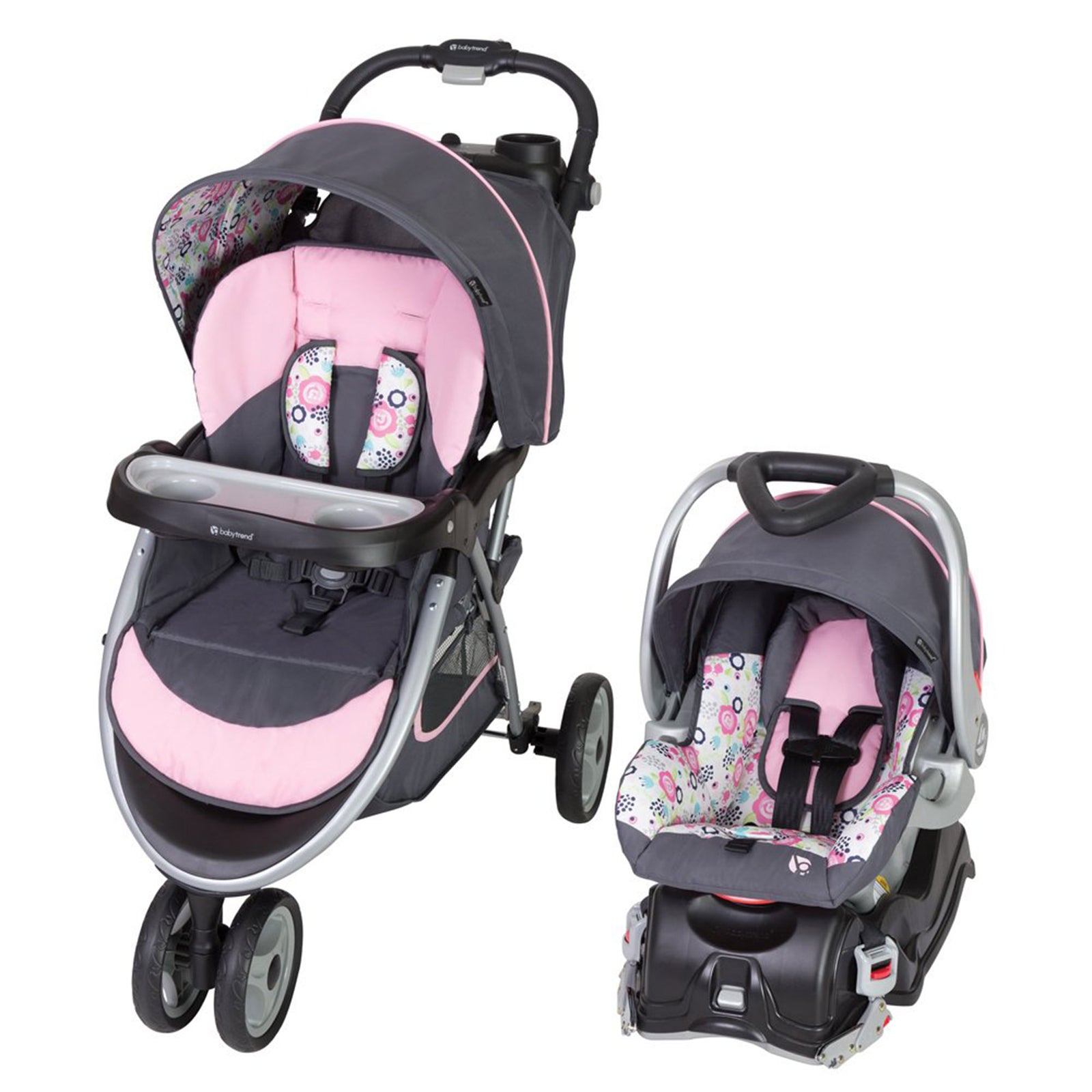 Baby Trend Skyview Lightweight Infant Car Seat Stroller Travel System, Pink - VMInnovations