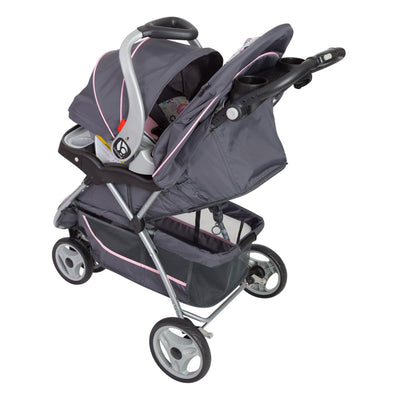 Baby Trend Skyview Lightweight Infant Car Seat Stroller Travel System, Pink - VMInnovations