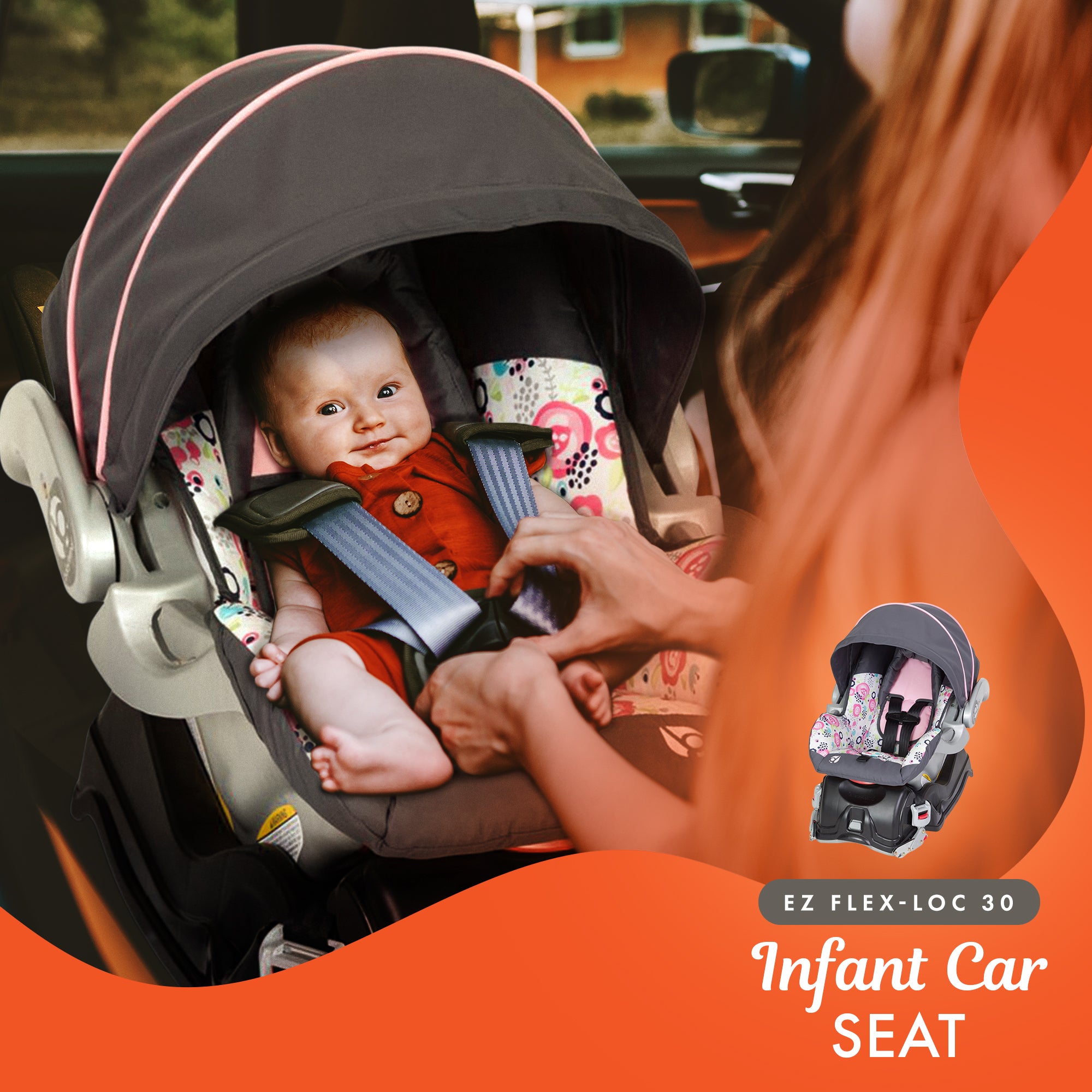 Baby Trend Skyview Lightweight Infant Car Seat Stroller Travel System, Pink - VMInnovations