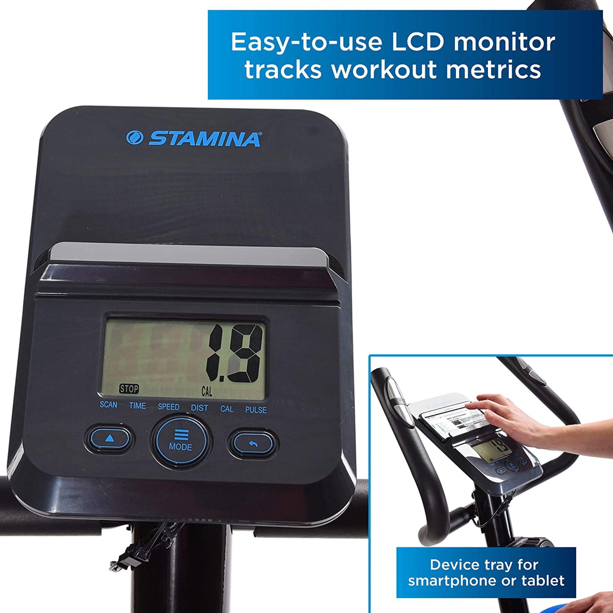 Stamina Products Upright Exercise Bike w/ 8 Level Magnetic Resistance (Open Box) - VMInnovations