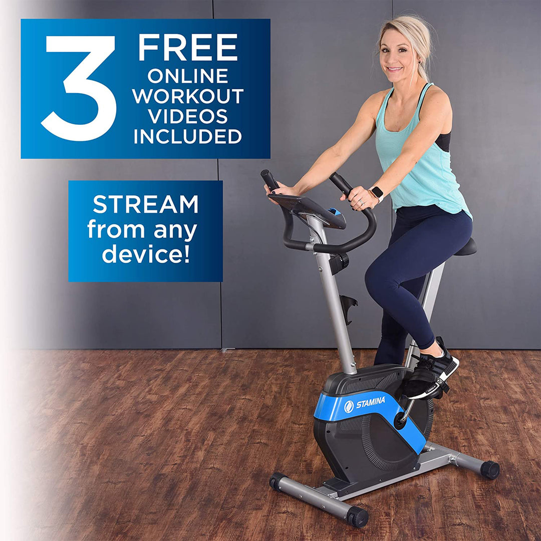 Stamina Products Upright Exercise Bike w/ 8 Level Magnetic Resistance (Open Box) - VMInnovations