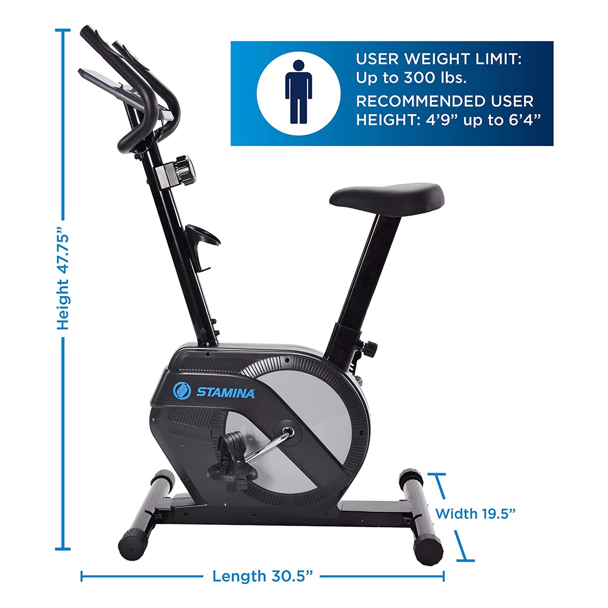 Stamina Products Upright Exercise Bike w/ 8 Level Magnetic Resistance (Open Box) - VMInnovations