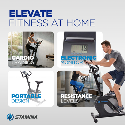 Stamina Products 15-1308 Upright Exercise Bike w/ 8 Level Magnetic Resistance - VMInnovations