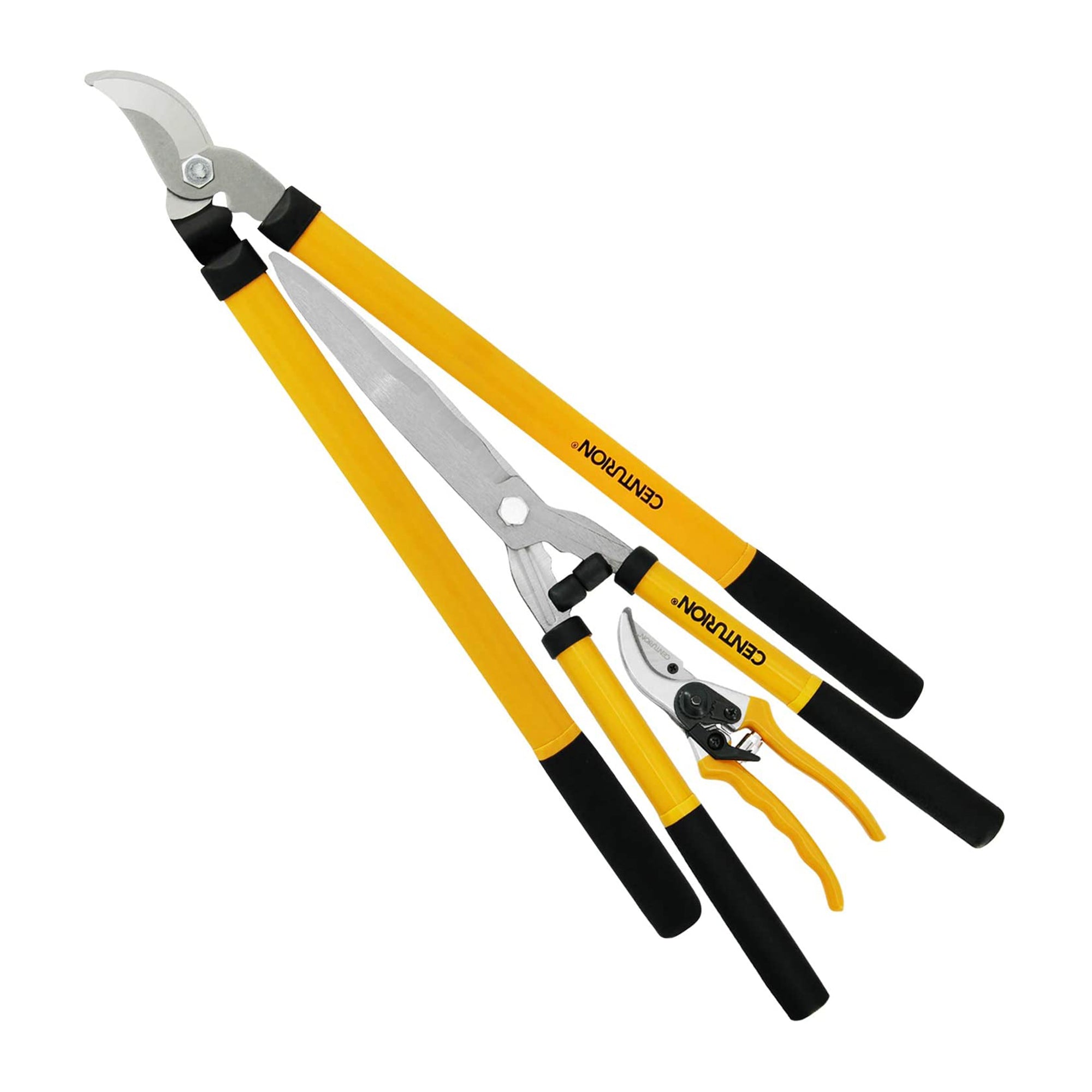 CENTURION 1222 3 Piece Lopper, Hedge Shear, and Pruner Branch Cutting Combo Set