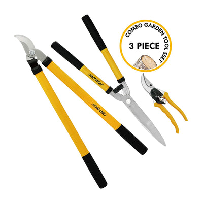 CENTURION 1222 3 Piece Lopper, Hedge Shear, and Pruner Branch Cutting Combo Set