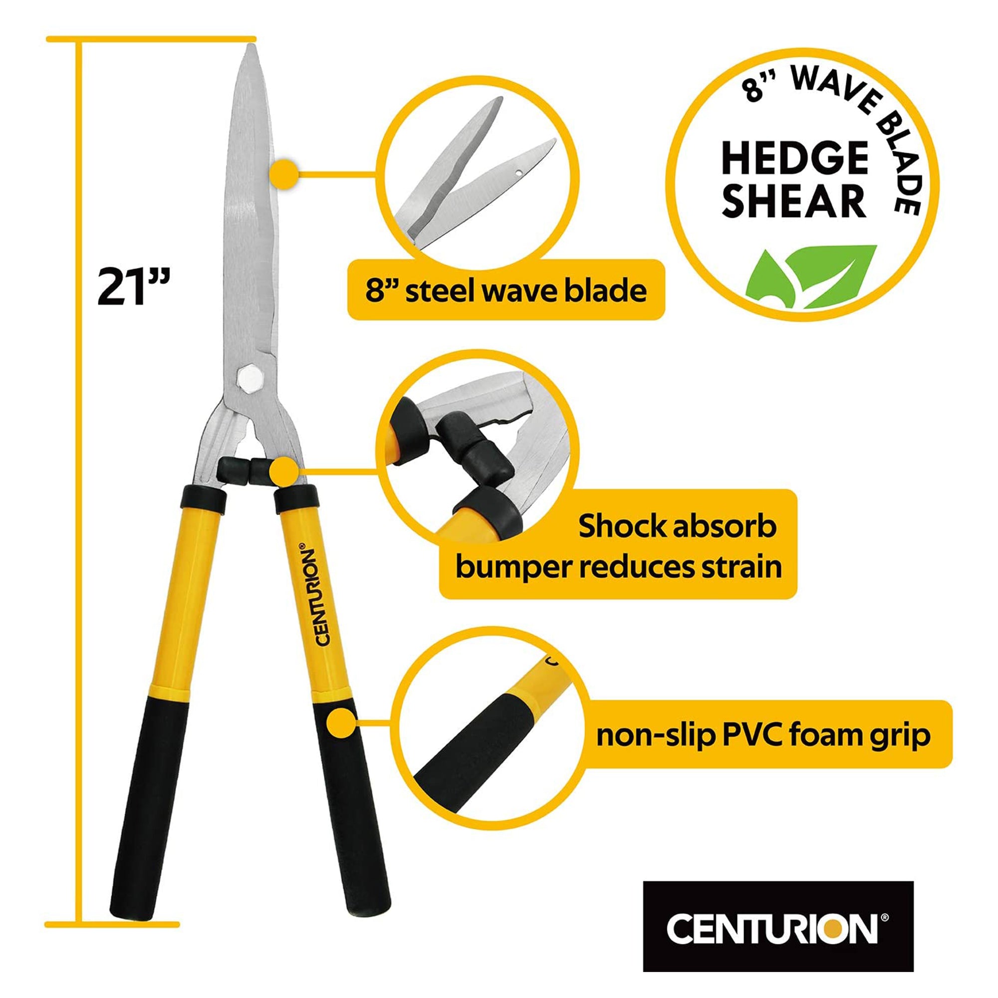 CENTURION 3 Piece Cutting Combo Set and 26.5 Inch Shorty Shovel w/ D Grip Handle