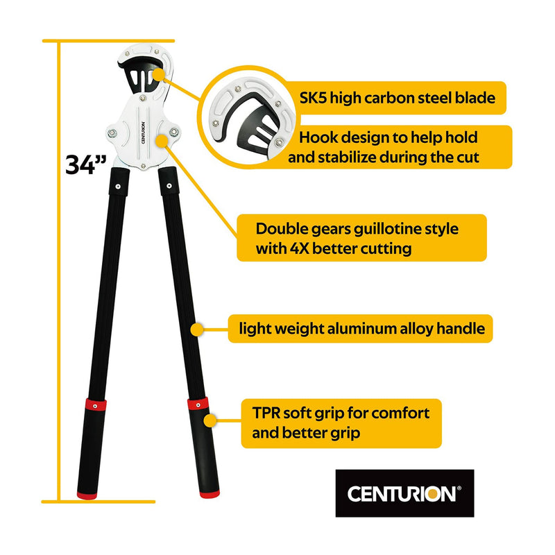 CENTURION 665 2 Inch Pro Series Guillotine Style Steel Blade Double Gear Lopper