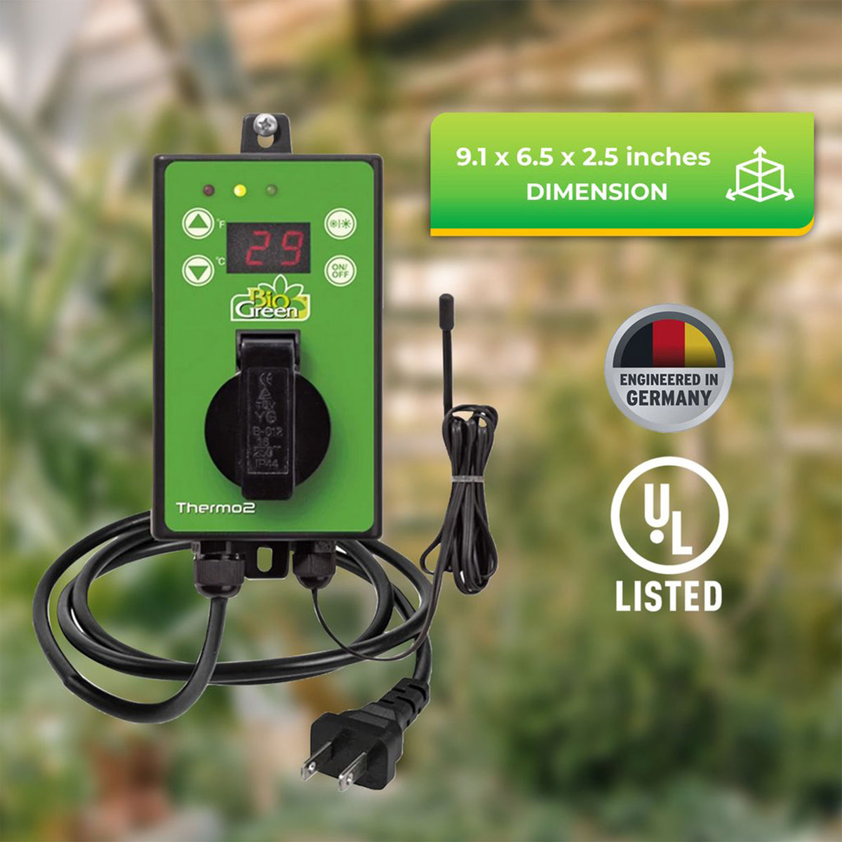 BioGreen Thermo 2 Greenhouse Digital Thermostat, Summer & Winter Usage (2 Pack)