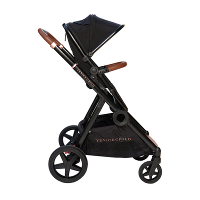 Venice Child Maverick Single Double Folding Stroller w/Seat & Bassinet, Eclipse - VMInnovations