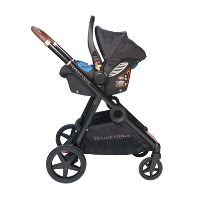 Venice Child Maverick Single Double Folding Stroller w/Seat & Bassinet, Eclipse - VMInnovations