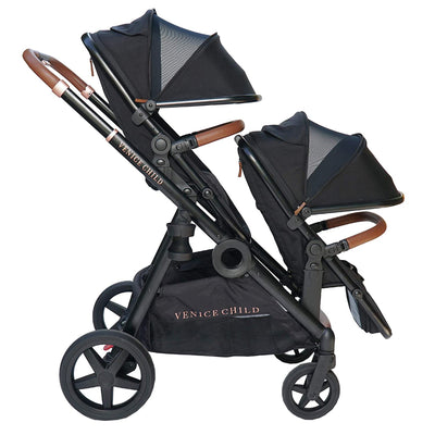 Venice Child Maverick Single to Double Folding Stroller with 2 Seats, Eclipse - VMInnovations