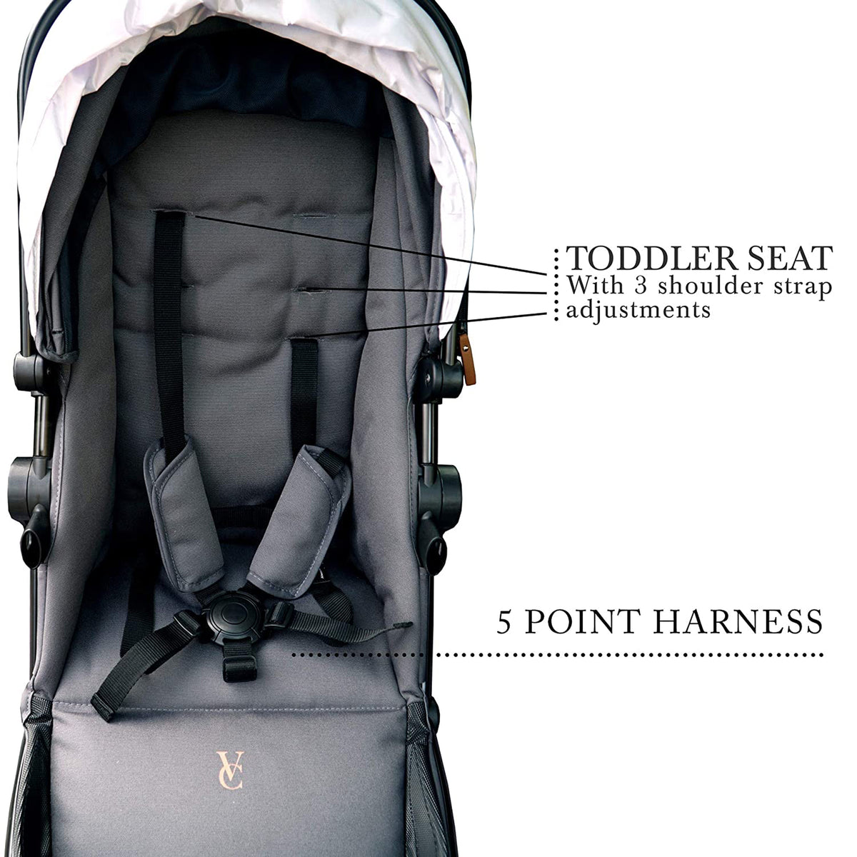 Venice Child Maverick Single to Double Folding Stroller with 2 Seats, Eclipse - VMInnovations