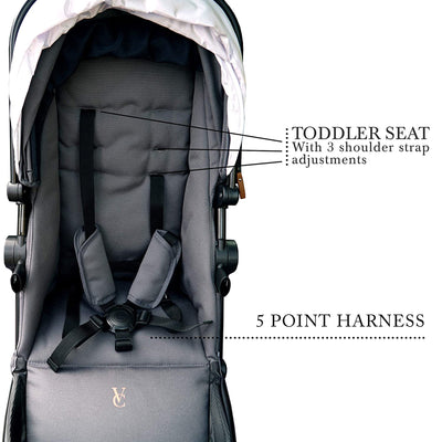 Venice Child Maverick Single to Double Folding Stroller with 2 Seats, Eclipse - VMInnovations