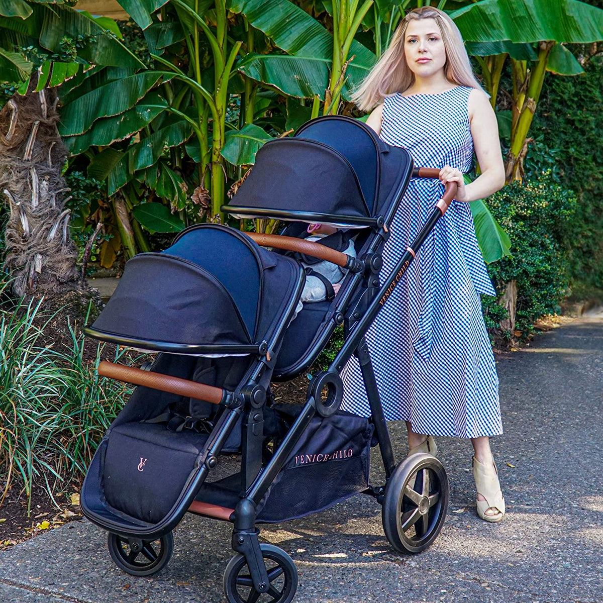 Venice Child Maverick Single to Double Folding Stroller with 2 Seats, Eclipse - VMInnovations