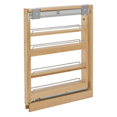 Rev-A-Shelf 432-BFSC-3C 3" Cabinet Base Filler Soft Close Organizer Rack, Maple