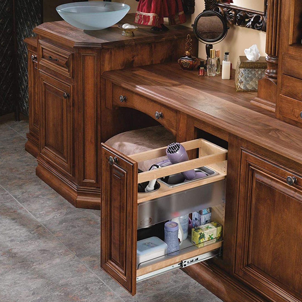 Rev-A-Shelf 20" x 8" Vanity Base Cabinet Storage Organizer, 445-VCG20SC-8