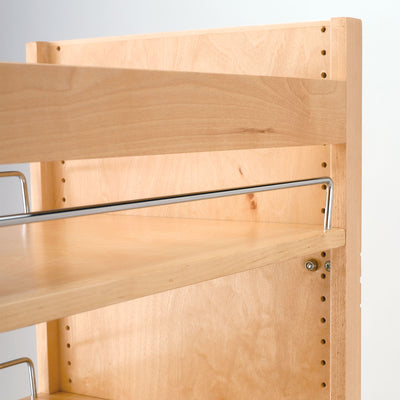 Rev-A-Shelf 8 Inch Wood Pull Out Tall Cabinet Pantry with Adjustable Shelves