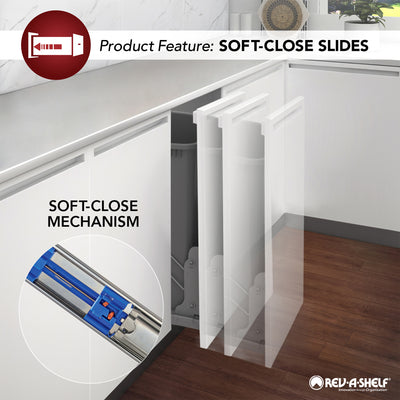 Rev-A-Shelf 8 Inch Wood Pull Out Tall Cabinet Pantry with Adjustable Shelves