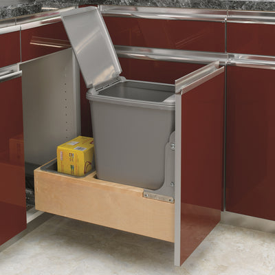 Rev-A-Shelf Pullout Trash Can 35 qt. w/Soft-close Soft-open, 4WCBM-15DM-1