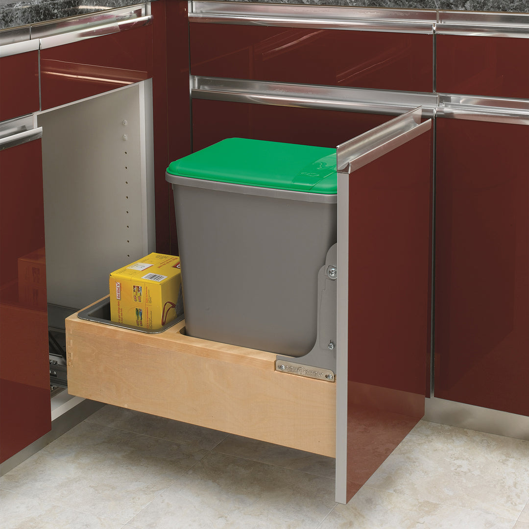 Rev-A-Shelf Pullout Trash Can 35 qt. w/Soft-close Soft-open, 4WCBM-15DM-1