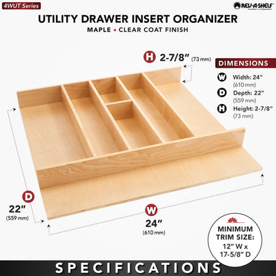 Rev-A-Shelf Wood Trim to Fit Drawer Organizer Insert, 23.98'' x 21.97'', 4WUT-3 - VMInnovations