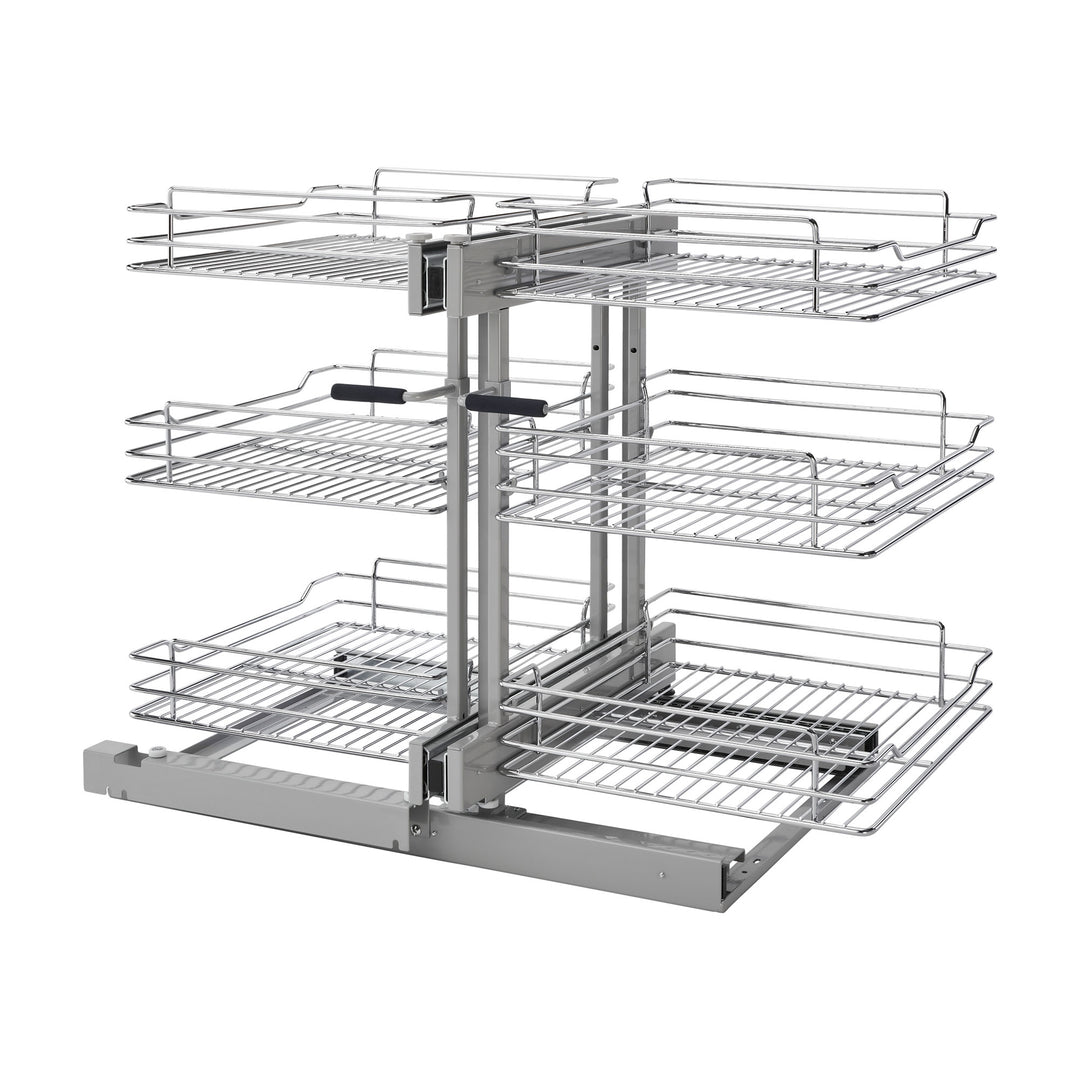 Rev-A-Shelf Pullout Corner Cabinet Organizer w/ Soft-close Three-Tier, 5PSP3-18SC-CR