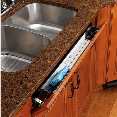 Rev-A-Shelf 25'' Slim Tip Out Tray Organizer, Stainless Steel, 6581-25-52 - VMInnovations