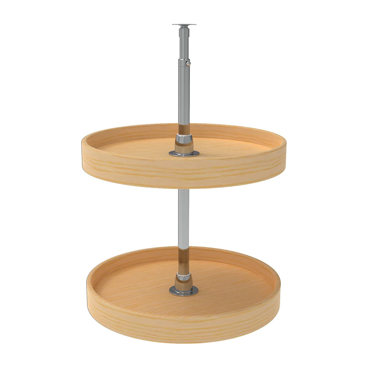 Rev-A-Shelf LD-4NW-072-18-1 18 Inch 2 Tier Full Circle Lazy Susan, Natural Wood