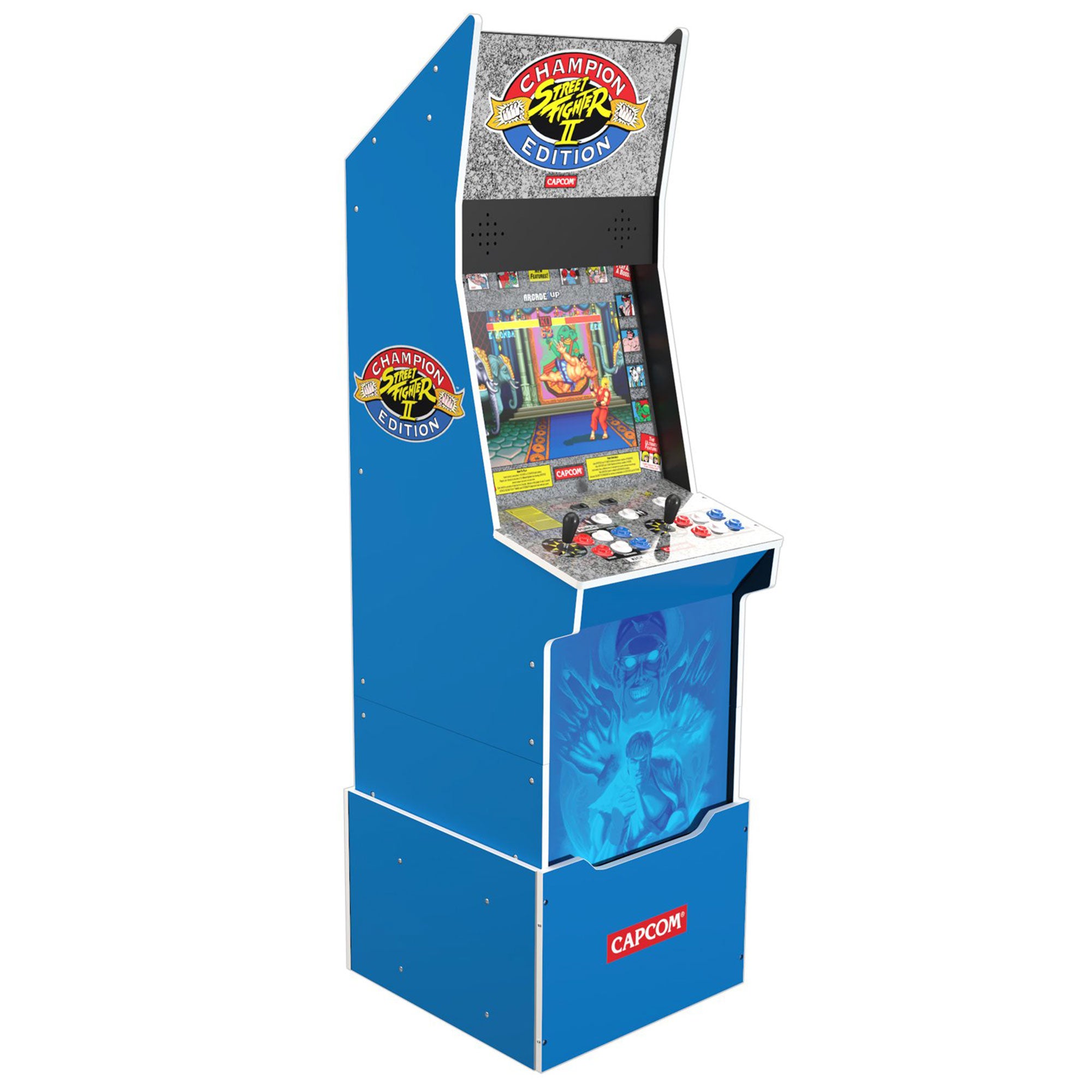 Arcade1Up Street Fighter II Champion Edition Arcade Game & Padded Stool, 2 Pack