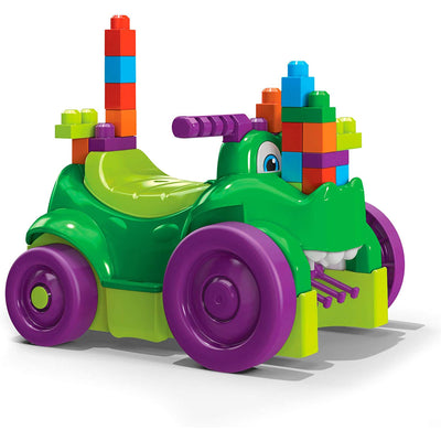 Mega Bloks First Builders Ride n' Chomp Croc, Crocodile Riding Toy w/ 25 Blocks