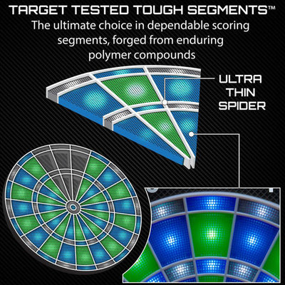 Viper 42-0003 Ion Electronic Dartboard w/ 48 Games, Up to 8 Players, Blue/Green
