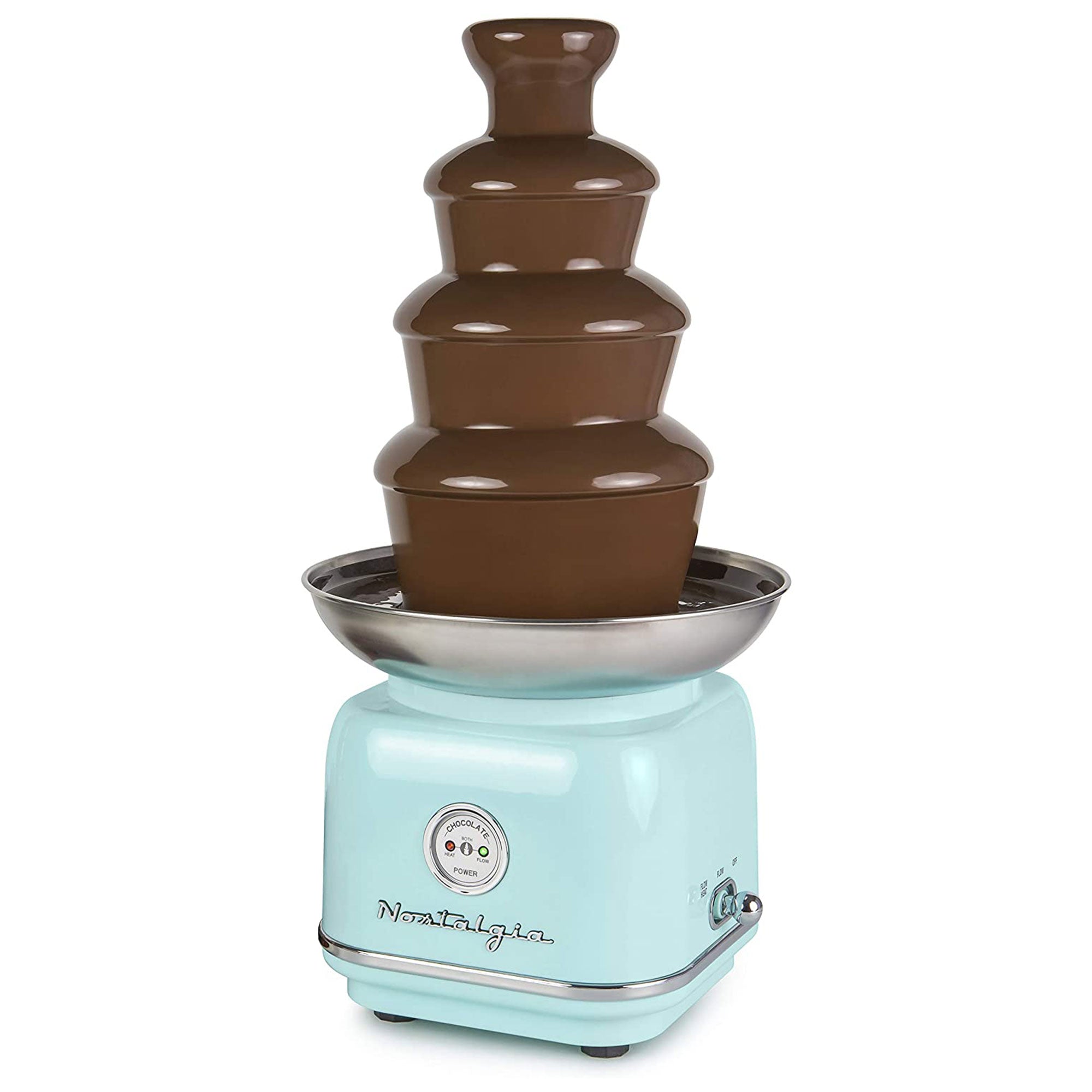 Nostalgia 2 Pound Classic Retro 4 Tier Cascading Chocolate Fondue Fountain, Aqua