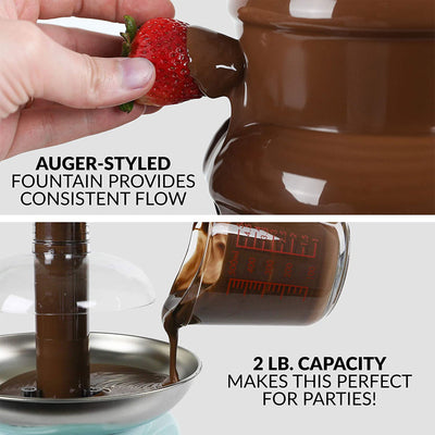 Nostalgia 2 Pound Classic Retro 4 Tier Cascading Chocolate Fondue Fountain, Aqua