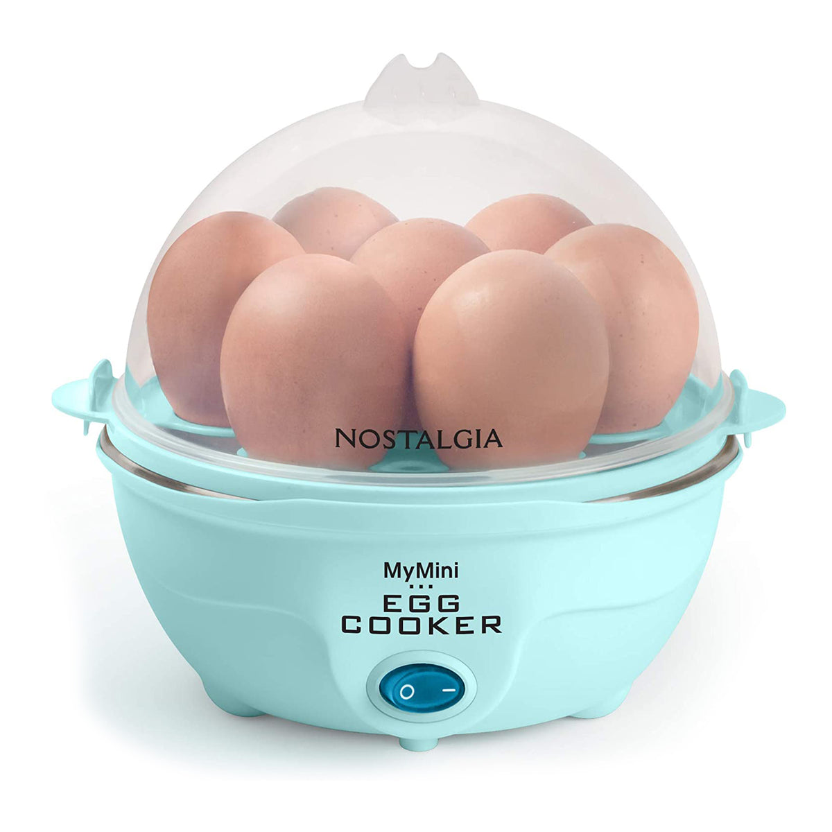Nostalgia Retro Premium Mini 7 Capacity Electric Hard Boiled Egg Cooker, Aqua
