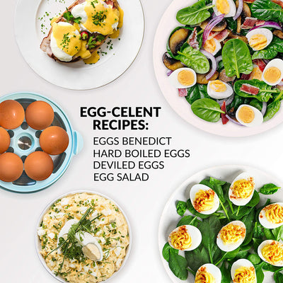 Nostalgia Retro Premium Mini 7 Capacity Electric Hard Boiled Egg Cooker, Aqua