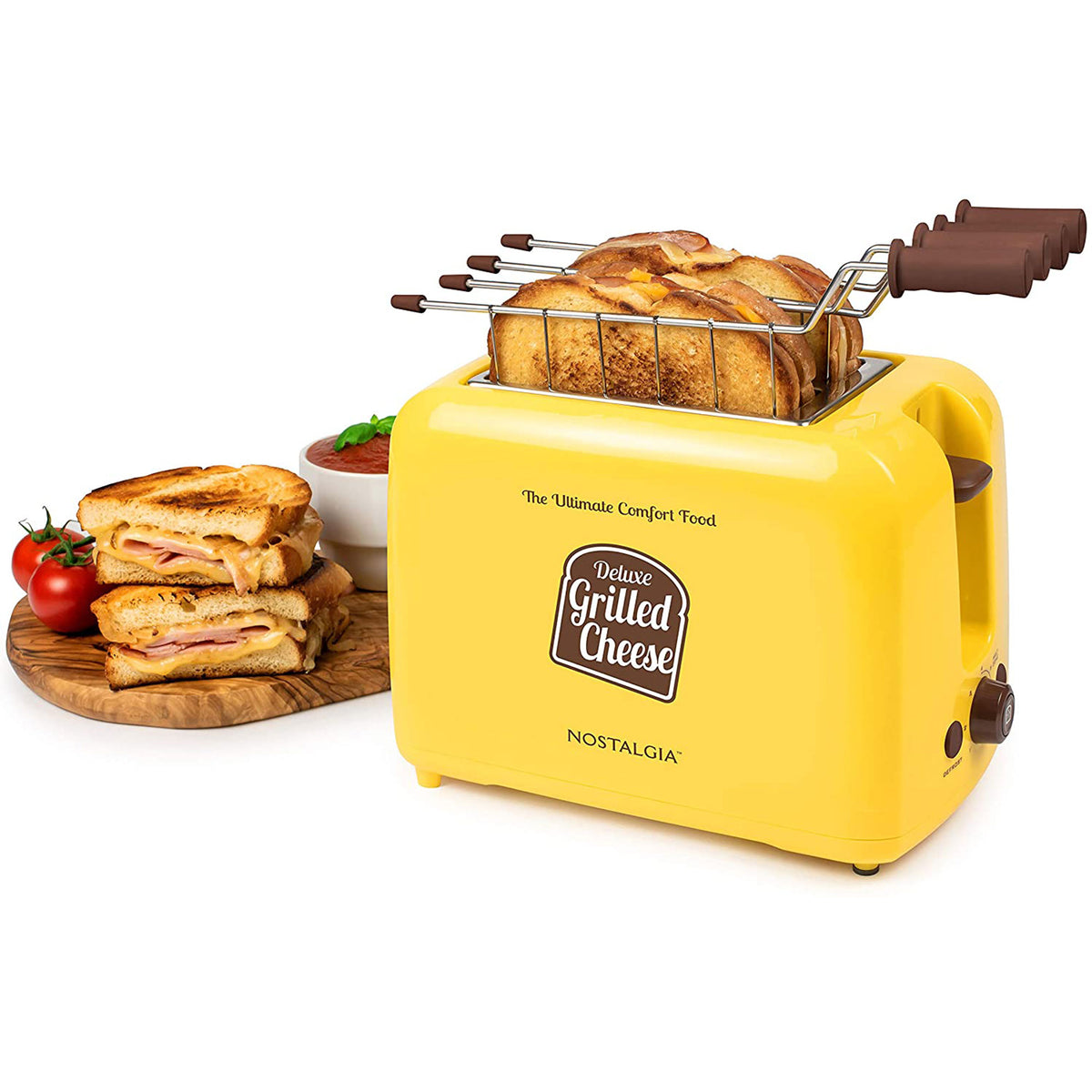 Nostalgia Deluxe Extra Wide Slot Grilled Cheese Sandwich Toaster with Baskets