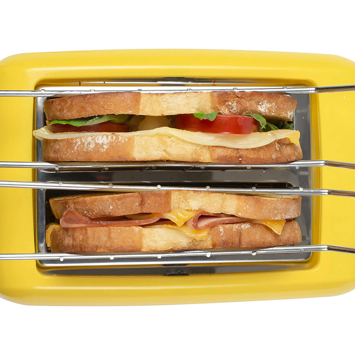 Nostalgia Deluxe Extra Wide Slot Grilled Cheese Sandwich Toaster with Baskets