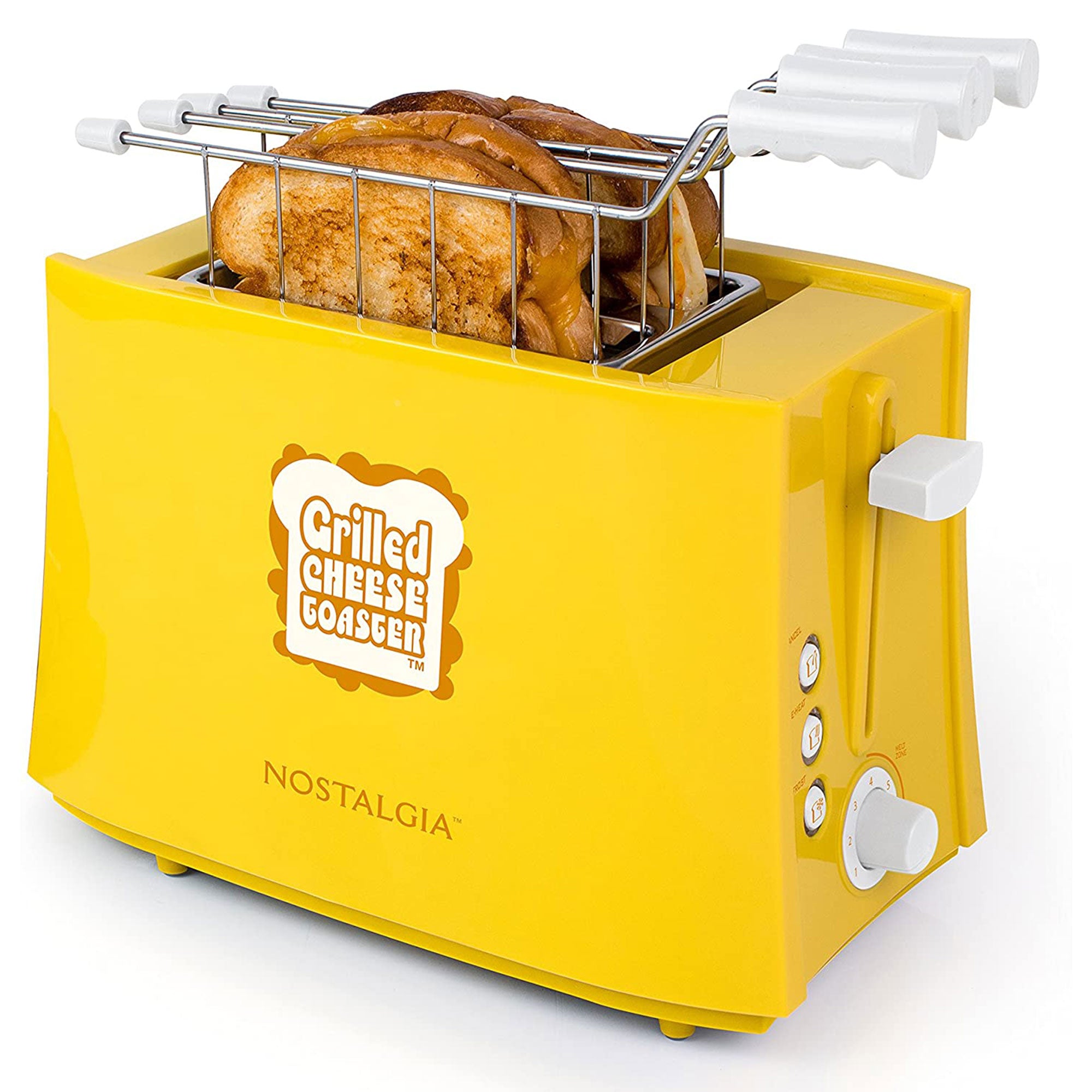 Nostalgia Easy Clean Grilled Cheese Sandwich Toaster with 2 Toasting Baskets