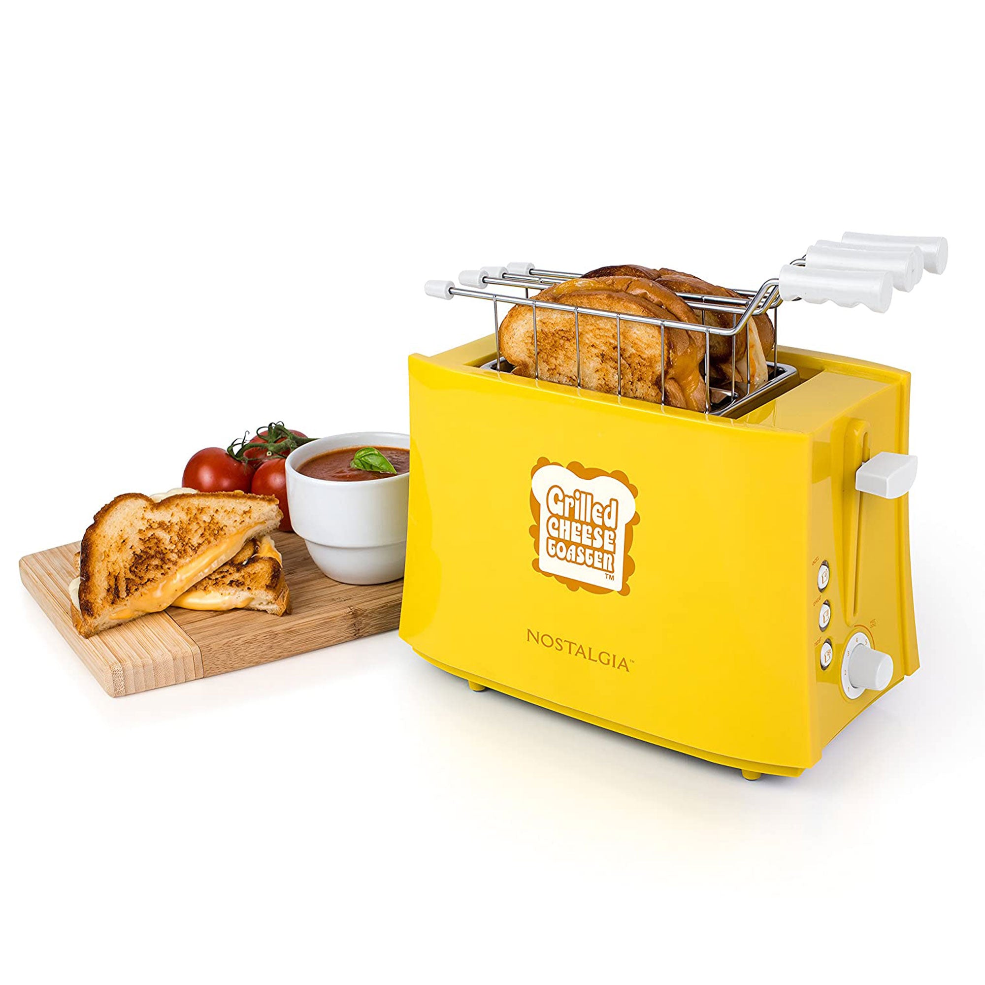 Nostalgia Easy Clean Grilled Cheese Sandwich Toaster with 2 Toasting Baskets