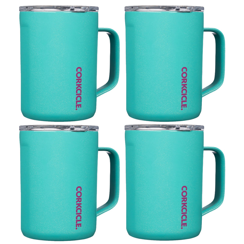 Corkcicle Sparkle 16 Oz Coffee Insulated Stainless Steel Mug, Mermaid (4 Pack)