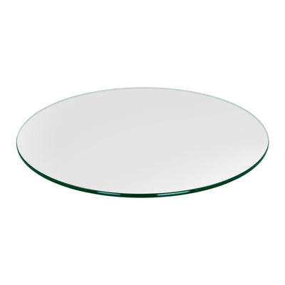 Dulles Glass 26 Inch Round Flat Polish 3/8 Inch Thick Glass Table Top (Open Box)