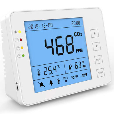 GZAIR 1T Portable Indoor Temperature & Relative Humidity Carbon Dioxide Detector
