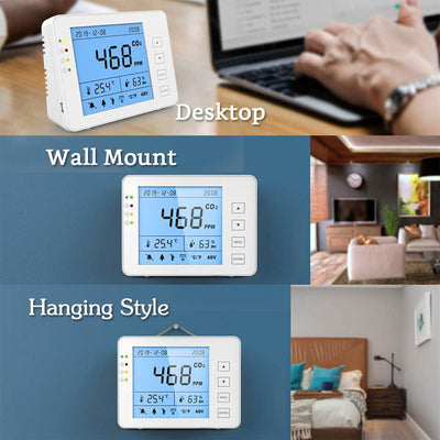GZAIR 1T Portable Indoor Temperature & Relative Humidity Carbon Dioxide Detector - VMInnovations