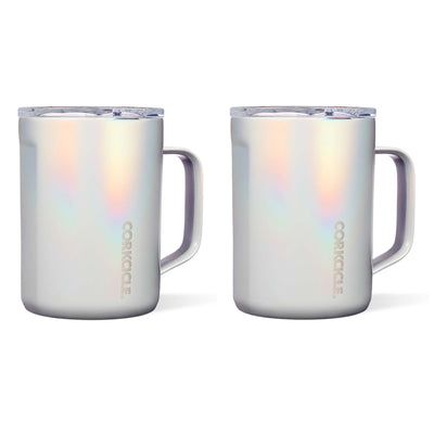 Corkcicle 16 Oz Triple Insulated Stainless Steel Coffee Mug, Prismatic (2 Pack)